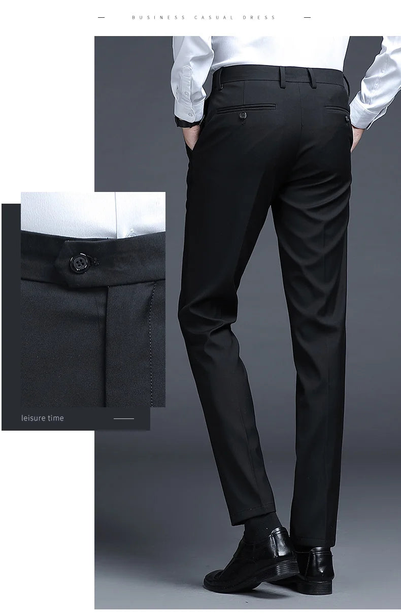 Men's Relaxed Fit Business Suit Pants | Stylish Office Trousers