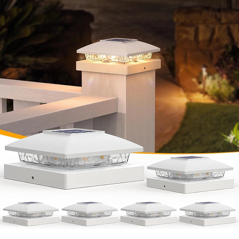 6PCS Solar Post Cap Light | Eco-Friendly Outdoor Lighting