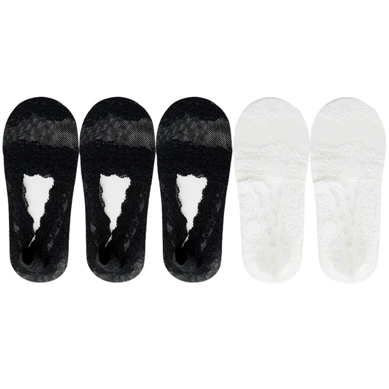 Women's Lace Invisible Ankle Socks | Chic No-Show Comfort