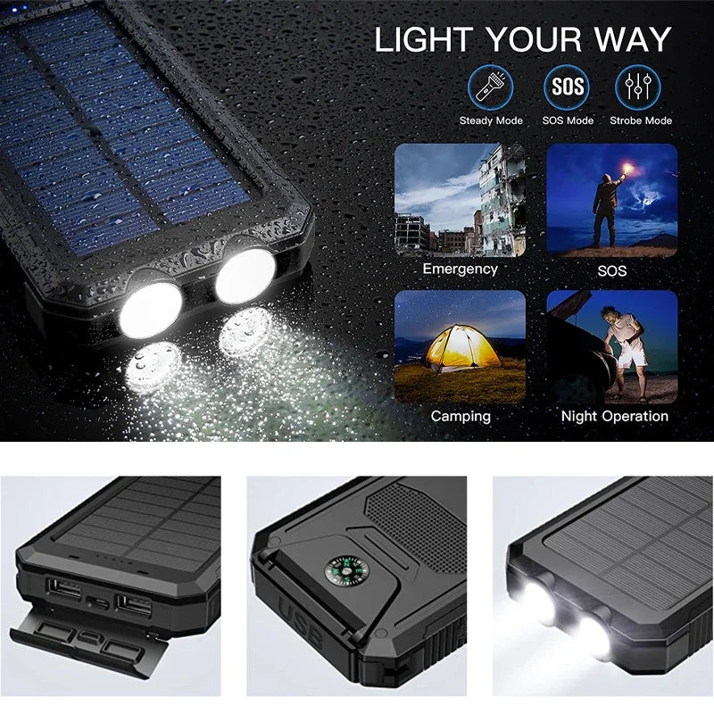 200000mAh Solar Power Bank | Fast Charging Portable Charger