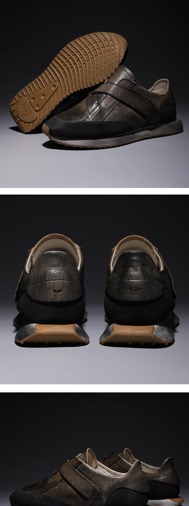 Handcrafted Men's Retro Casual Sneakers | Calf Leather Sneakers