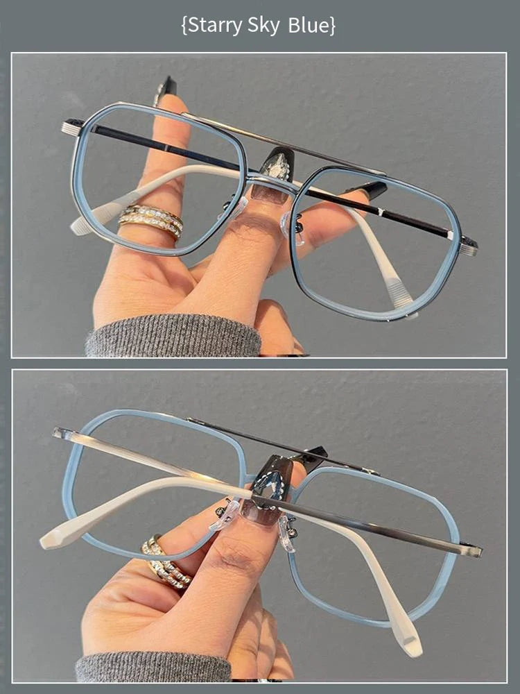 Fashion Double Beam Glasses Frame | Ultralight Anti Blue Light Eyewear