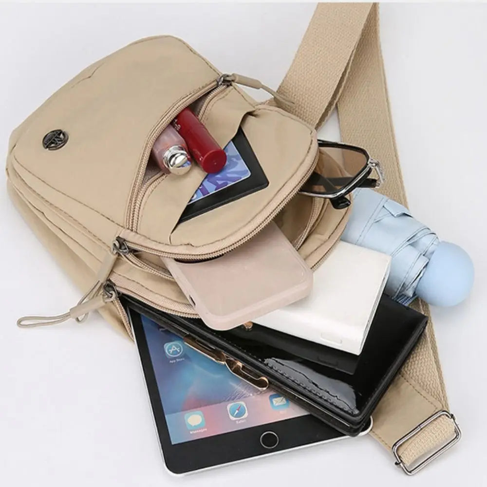 Spacious Waterproof Crossbody Bag | Lightweight Solid Color Messenger