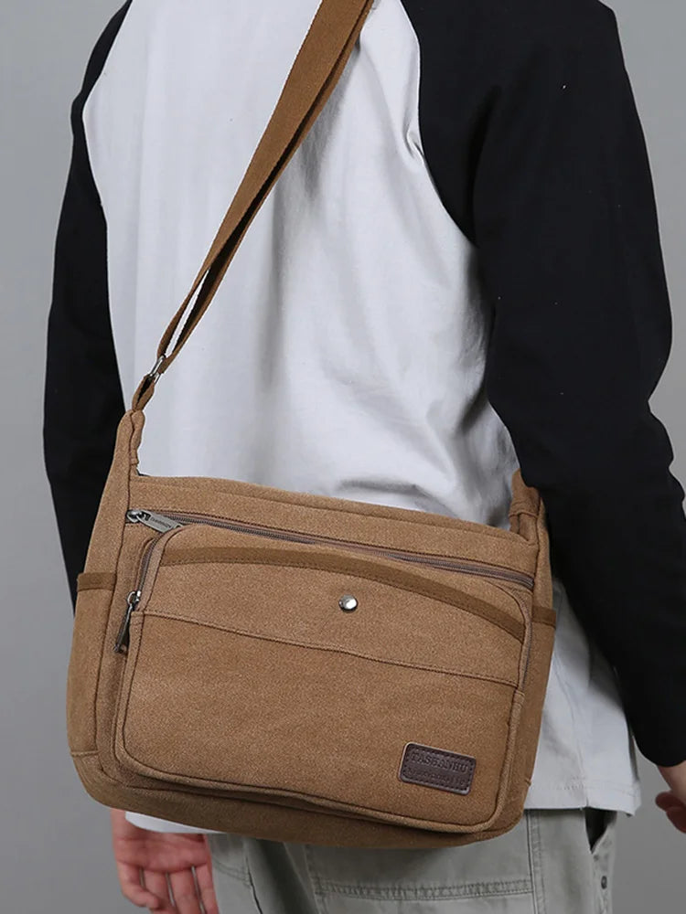 Bolsos de Lona Casuales para Hombres | Bandolera Cruzada Versátil