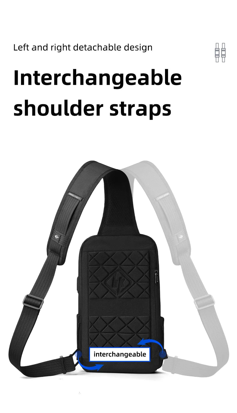 Men's Waterproof Anti-Theft Shoulder Sling Bag | Multi-Pocket Crossbody