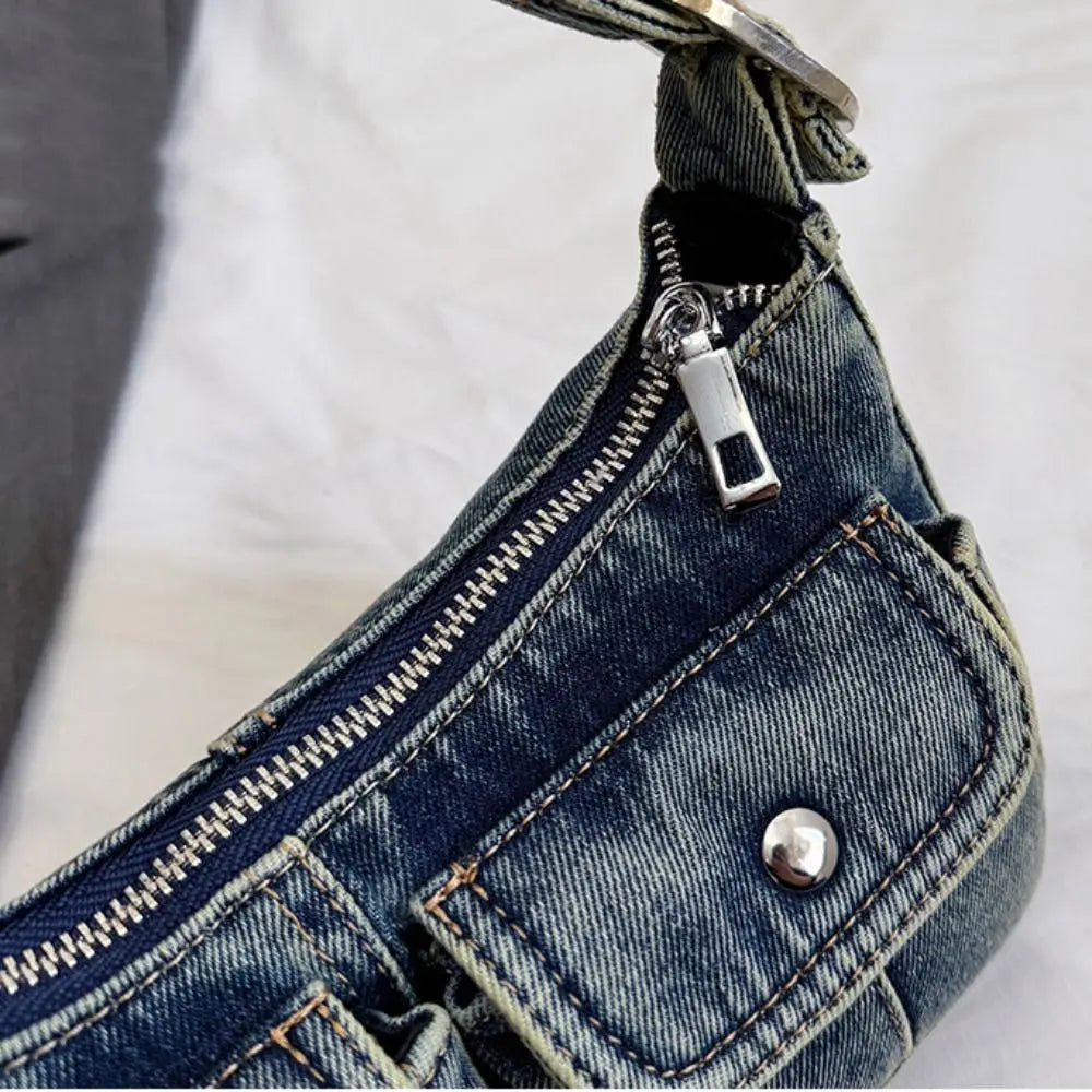 Trendy Retro Denim Handbag | Stylish Crossbody Tote for Women