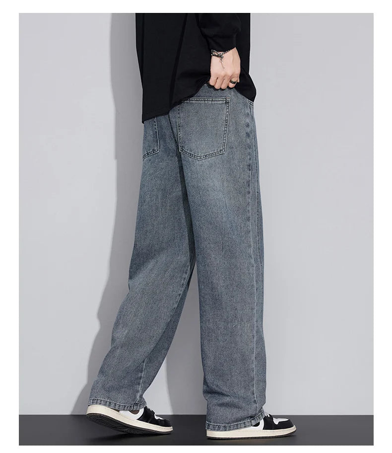 Men's Distressed Wide Leg Jeans | Casual Autumn Winter Style