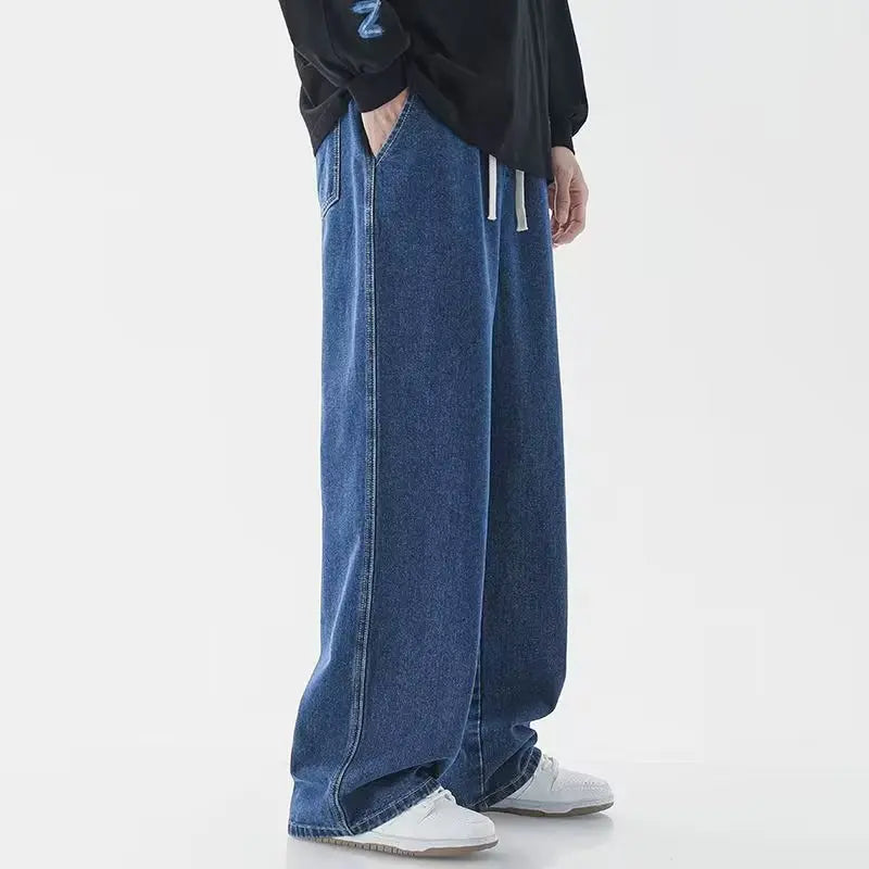 Men's Loose Straight Wide Leg Jeans | Effortless Korean Style Fashion