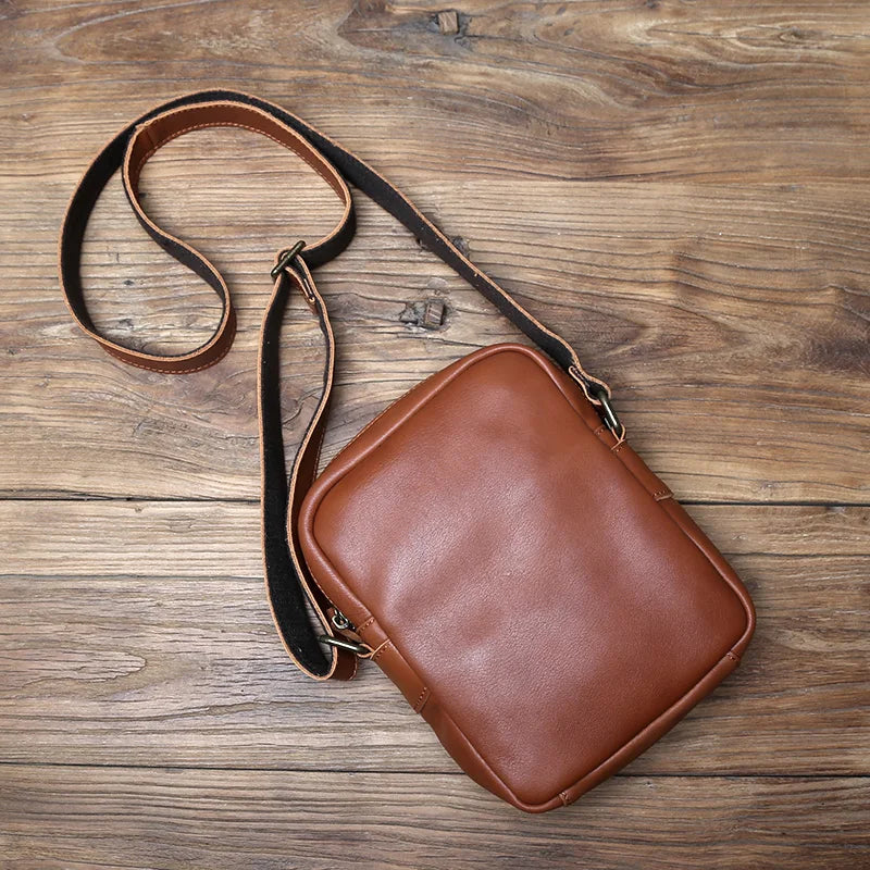 Bandolera de cuero genuino para hombre | Elegante y duradera