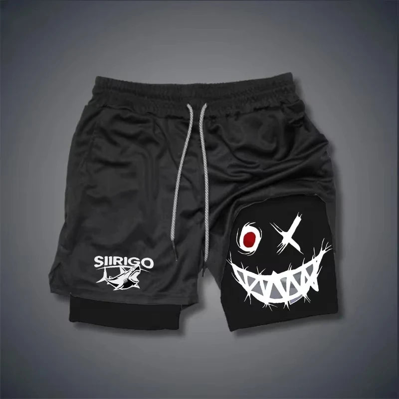 Men's Smiling Face Fitness Shorts | Quick-Dry Outdoor Sportswear