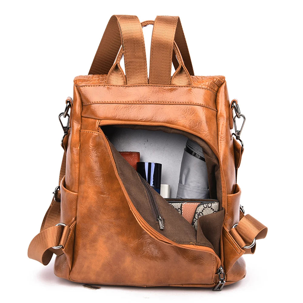 Stylish Anti-Theft Women's PU Leather Backpack | Perfect for Travel
