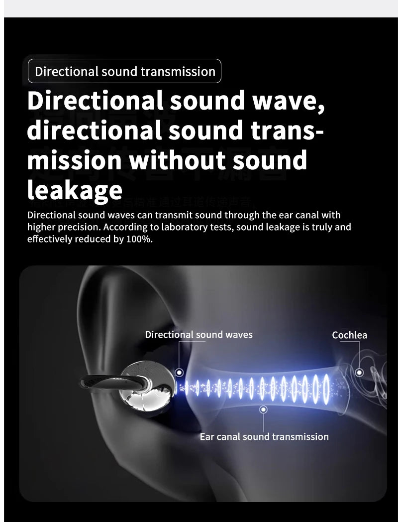 Wireless AI Translation Ear Clip | Bluetooth 5.49 Open-Ear Earbuds