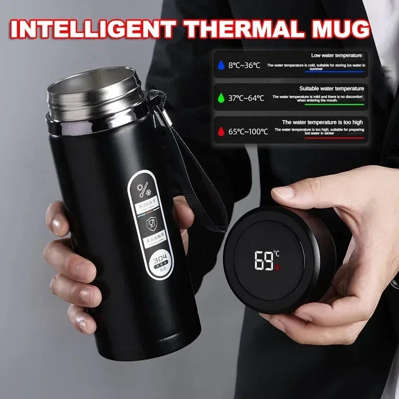 Stainless Steel Vacuum Flask with LED Temperature Display | 500ML-1L