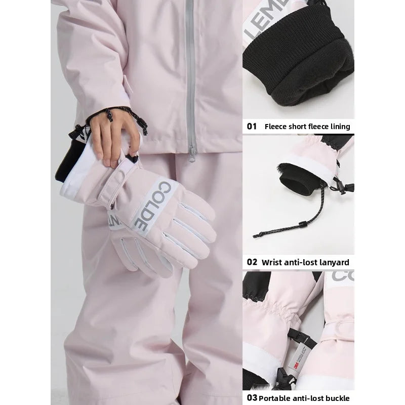 Guantes de esquí cálidos para deportes de invierno | Equipo impermeable y cortavientos
