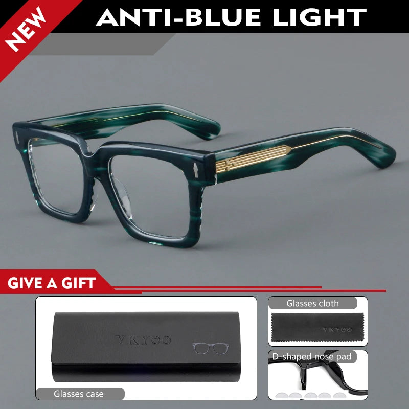 Customizable Retro Geometric Square Anti-Blue Light Eyewear