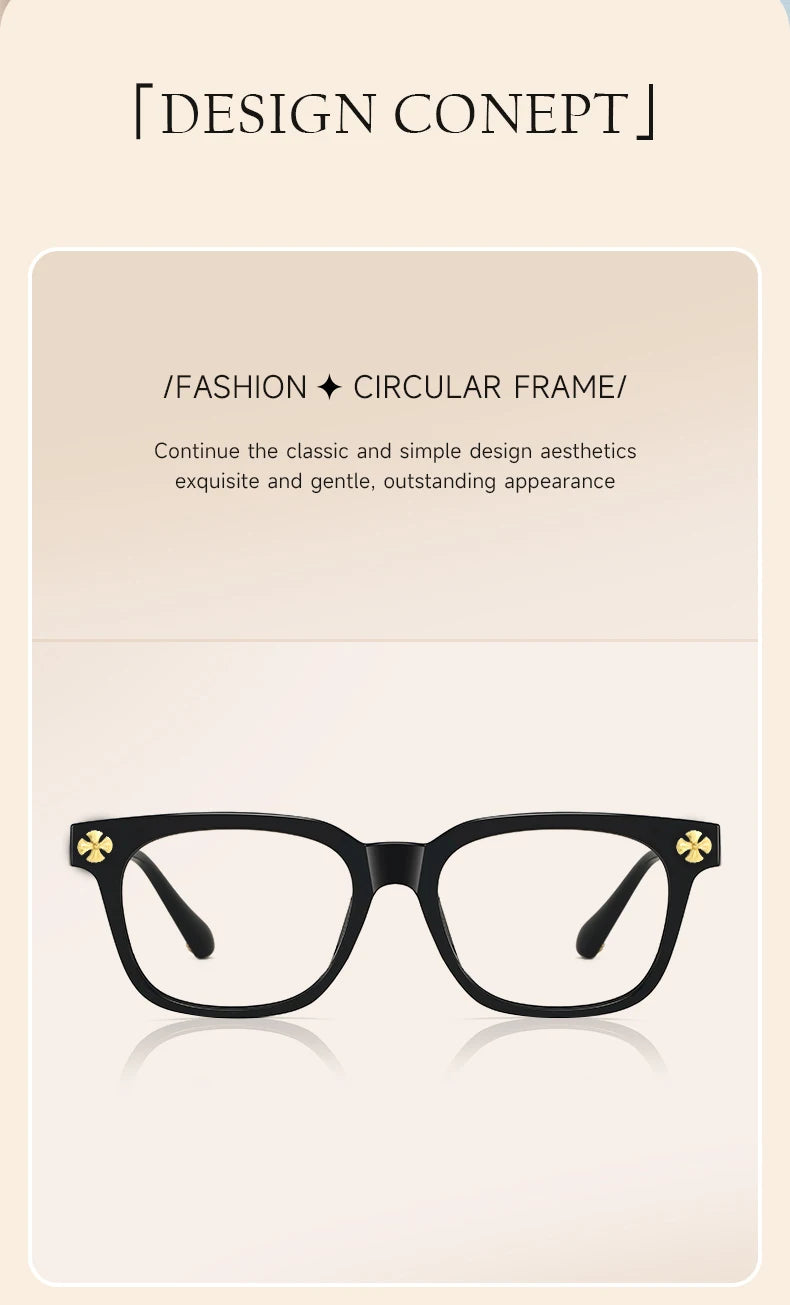 2026 New BEAU FIVE Retro Anti-Blue Light Square Frame Computer Protective Glasses Trendy Versatile High-Quality F114