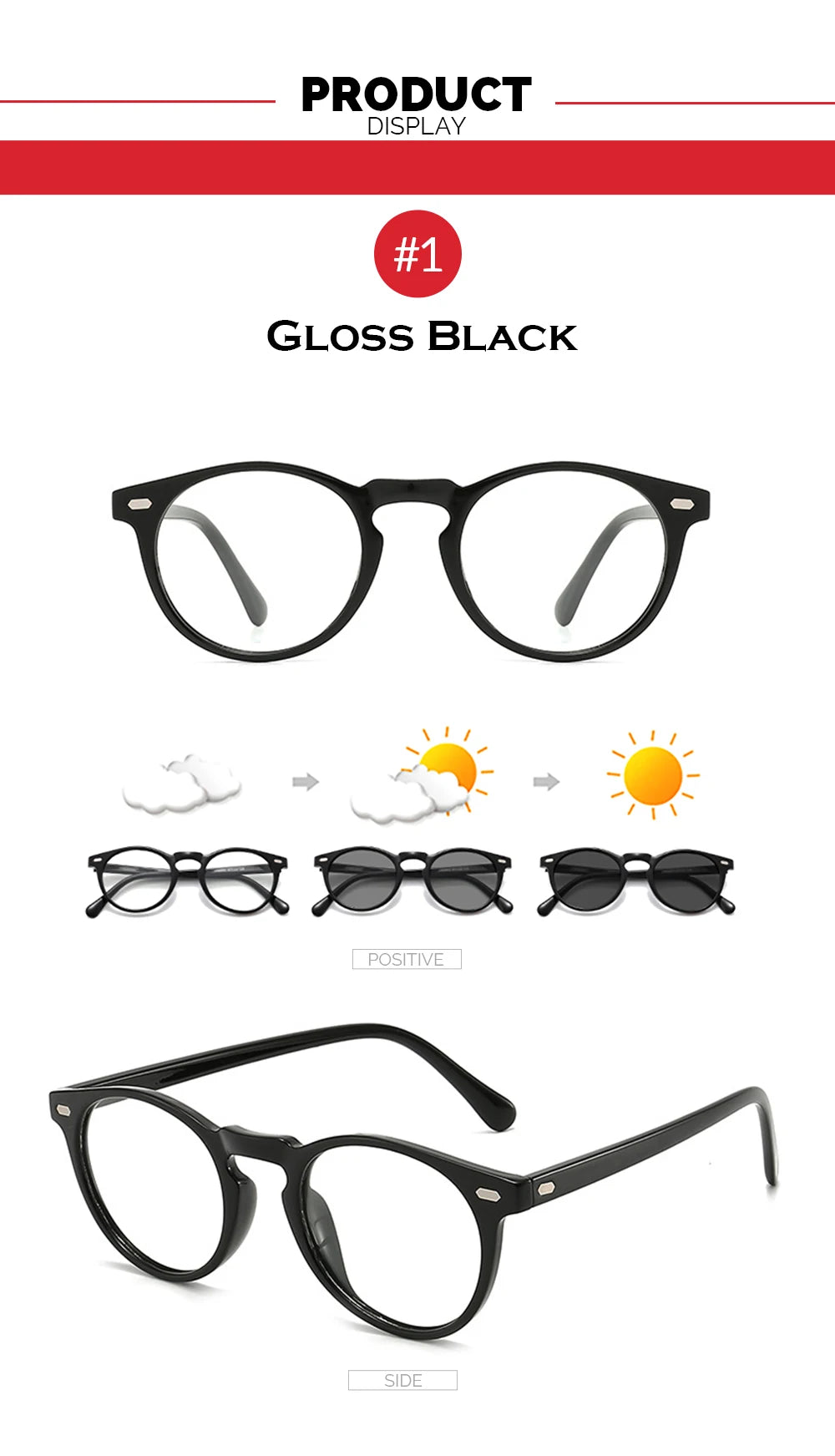 Classic Matte Black Transition Glasses | Blue Light Blocking Eyewear