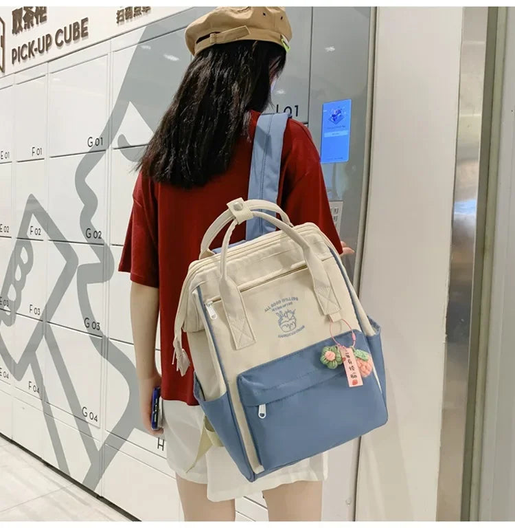 Waterproof Color Matching Backpack | Large Capacity Travel Bag