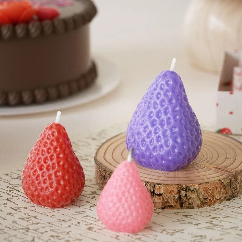 3D Strawberry Aromatherapy Candle Silicone Mold | DIY Gift Maker