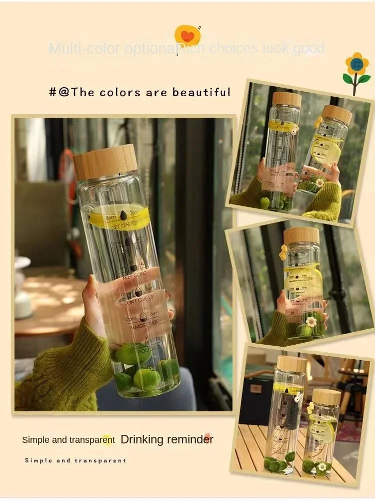 1000ml Borosilicate Glass Bottle with Bamboo Lid & Infuser