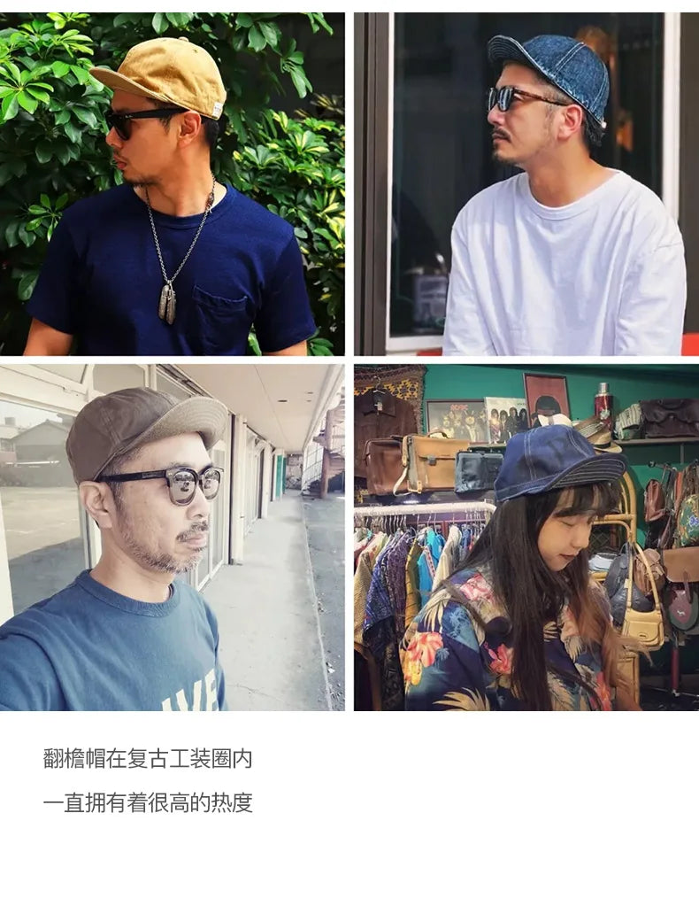 Men's Oversize Denim Golf Cap | Stylish Casual Newsboy Hat