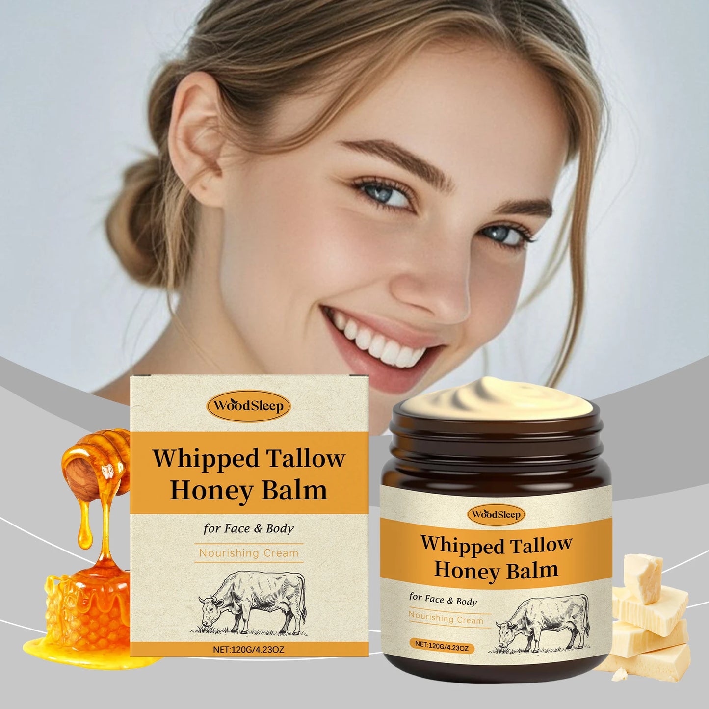 Honey & Beef Tallow Moisturizing Cream | Deep Nourishment & Care