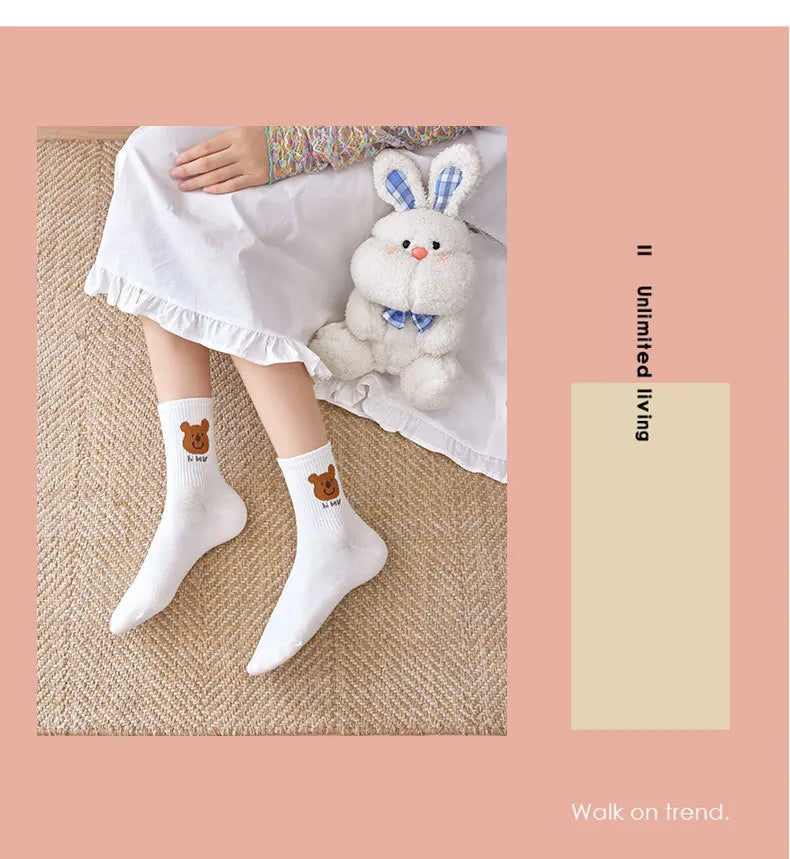 Women's Winter Cartoon Bear Socks | Cute Kawaii Style Collection