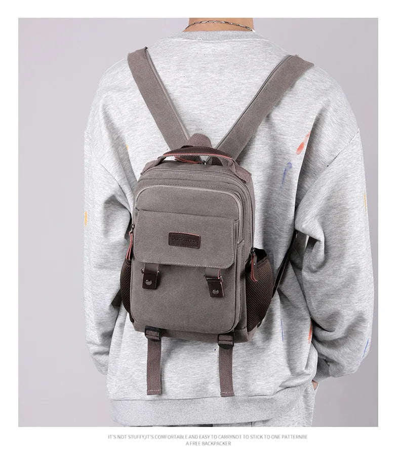 Small Men's Canvas Backpack | Versatile Casual Rucksack