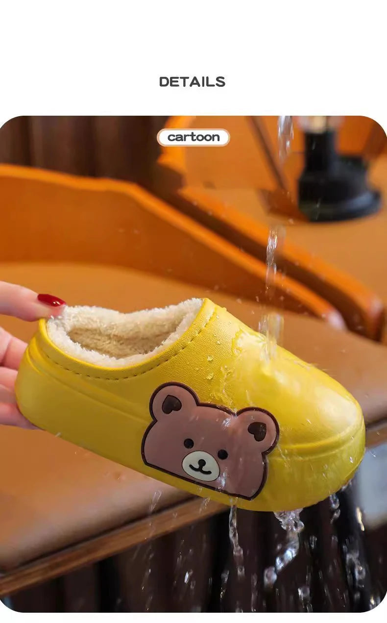 Children's Waterproof Anti-Slip Cotton Slippers | Cozy Winter Footwear