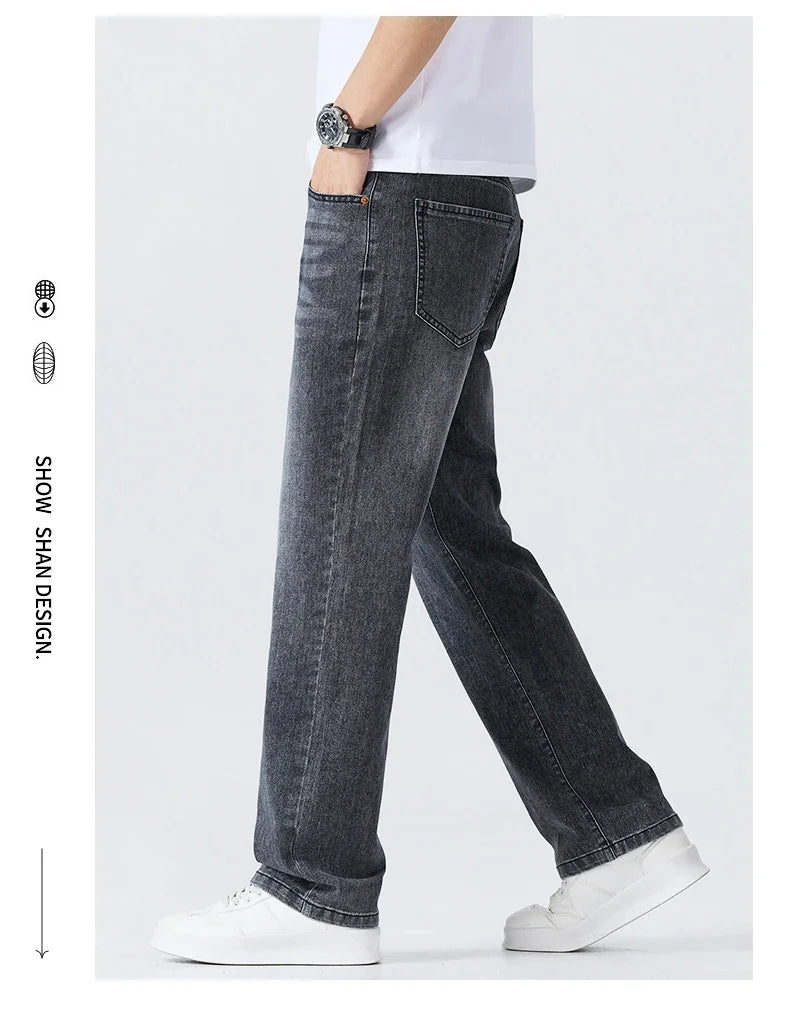 Men's Summer Thin Straight Jeans | Breathable & Comfortable Trousers