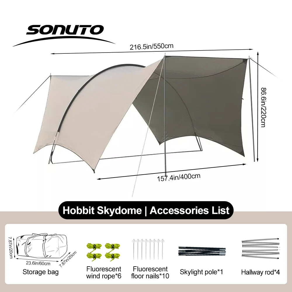 Portable Waterproof Car Awning Tent | UV Sun Shelter for Camping
