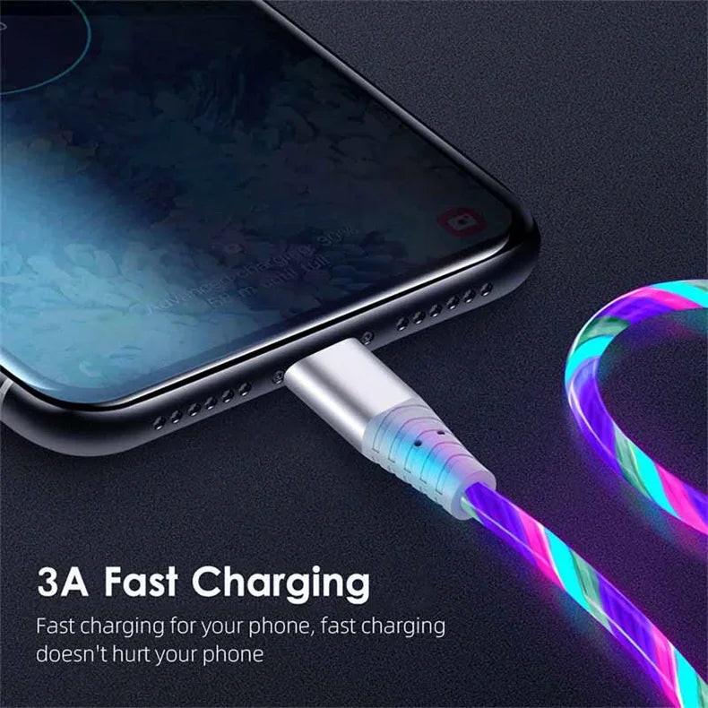 Glowing LED Fast Charging Data Cord | Type C & Micro USB Cable