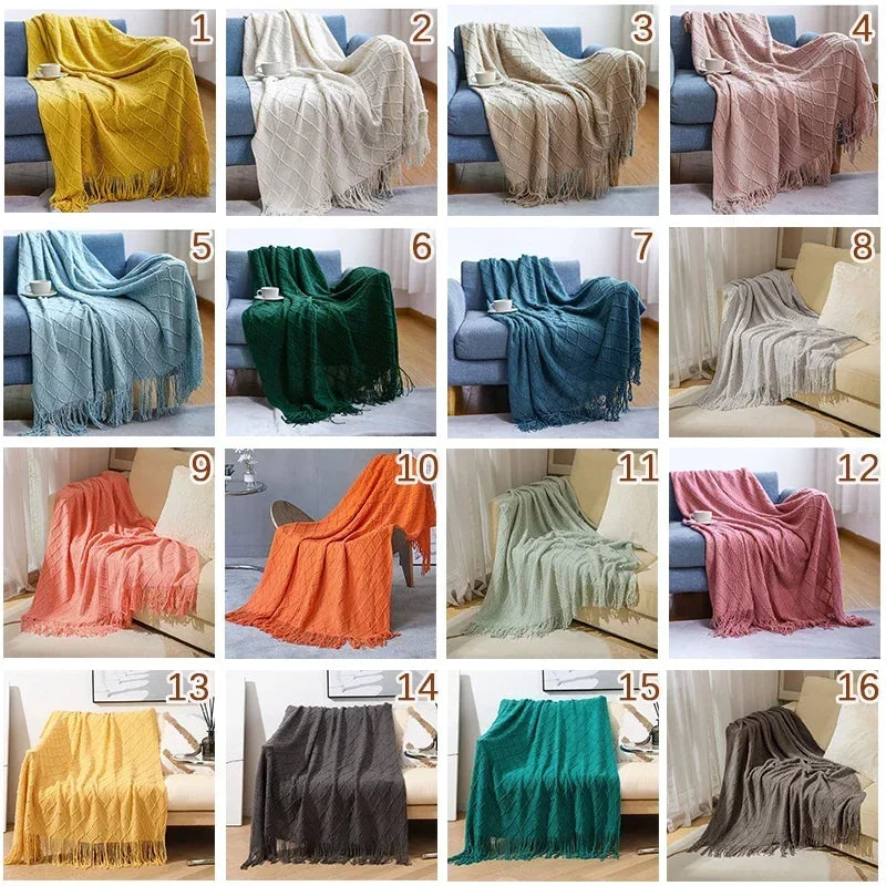 Soft Knitted Shawl Blanket | Cozy Travel & Home Essential