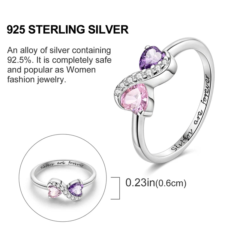 High-Quality 925 Sterling Silver Infinite Love Ring for Women