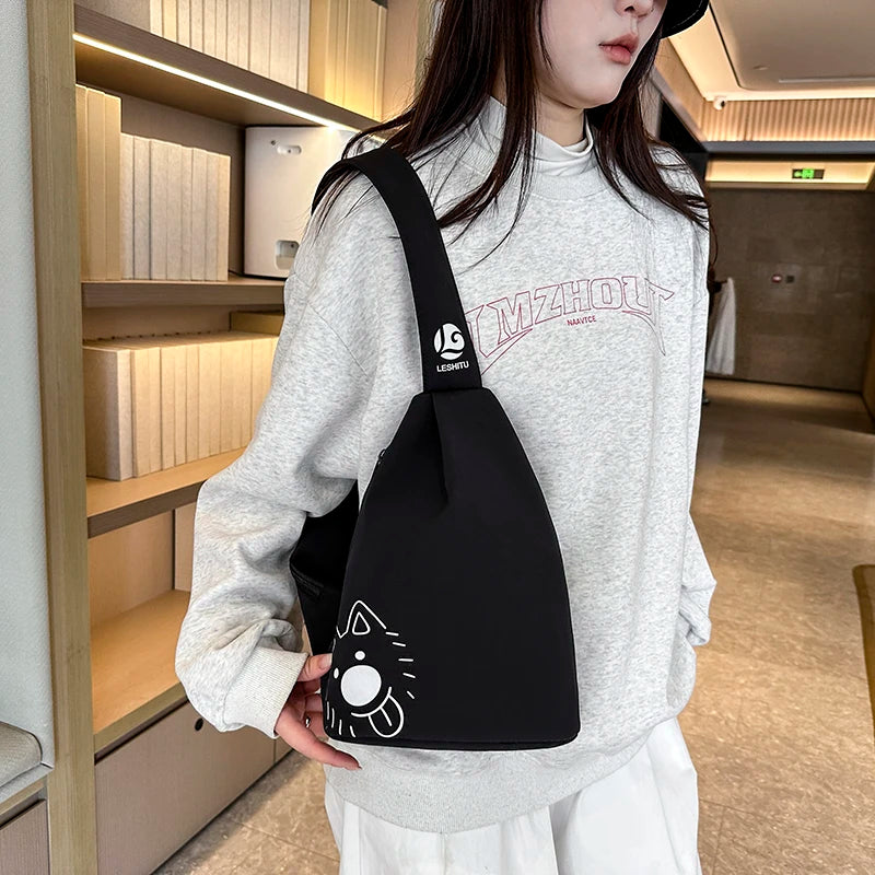Cartoon Chest Sling Bag for Women | Versatile Crossbody Daypack