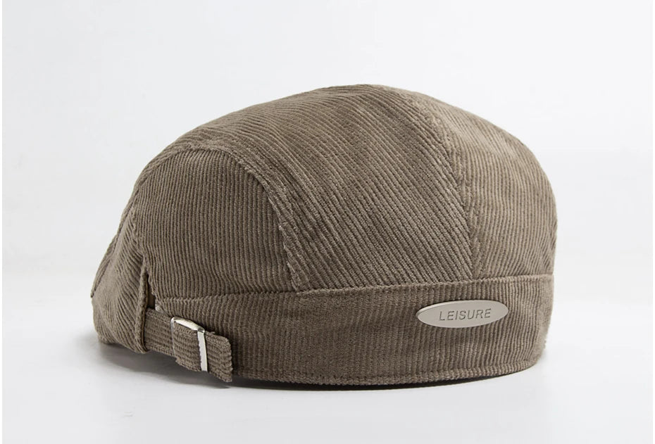 Unisex Corduroy Beret Hat | Vintage Newsboy Cap for All Seasons