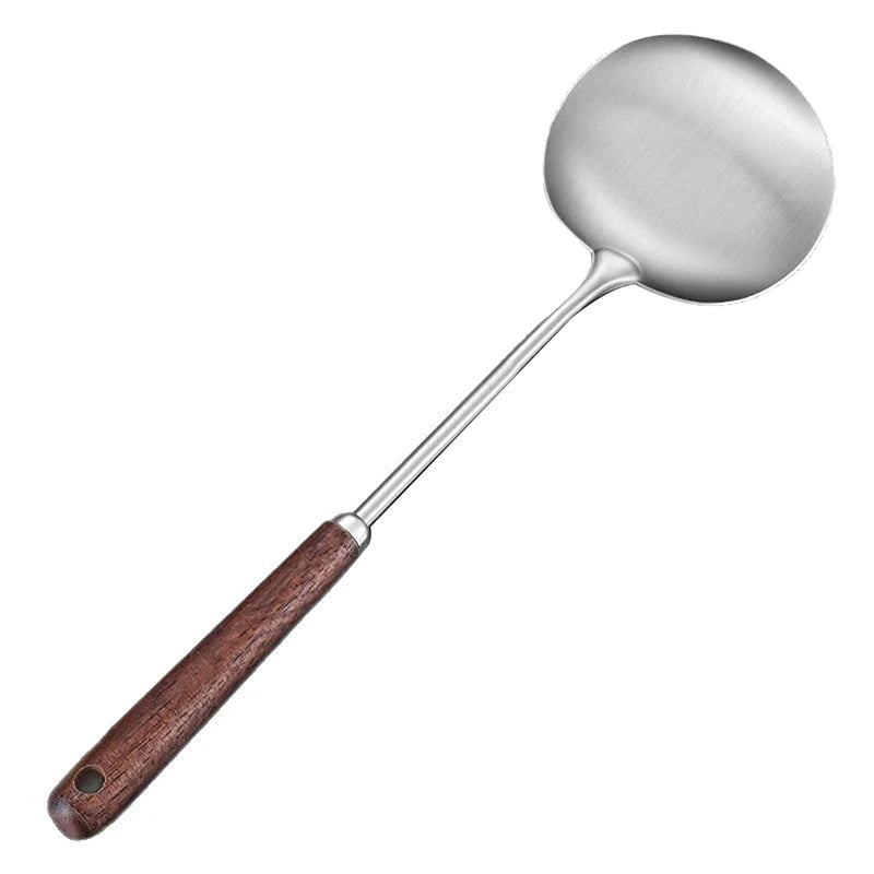 Stainless Steel Wok Spatula with Wooden Handle | Versatile Cooking Utensil