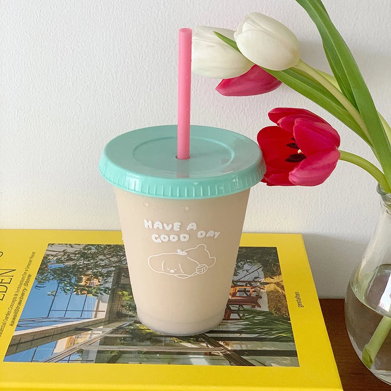 Kawaii Water Bottle | Cute BPA Free Tumbler with Straw