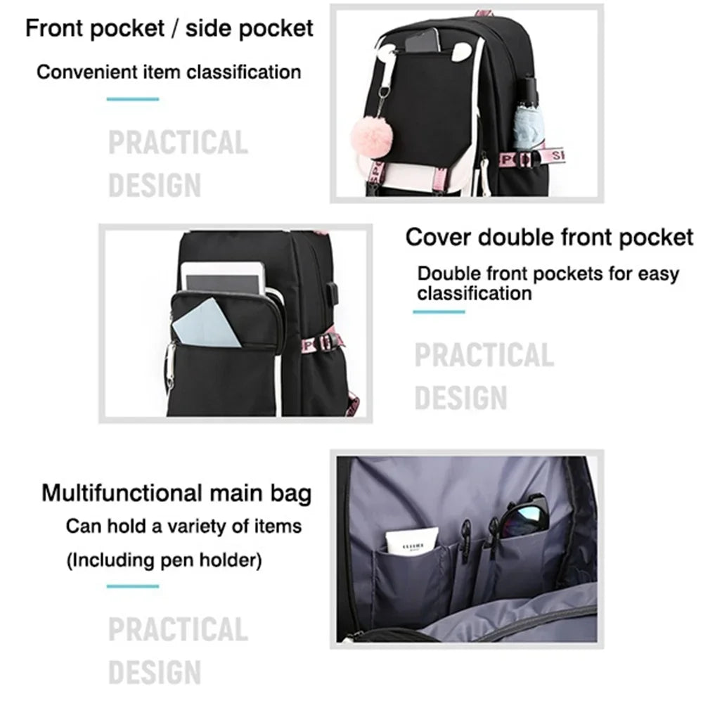 Cute Anime Cat Kawaii Backpack for Girls | Perfect Back to School Bag