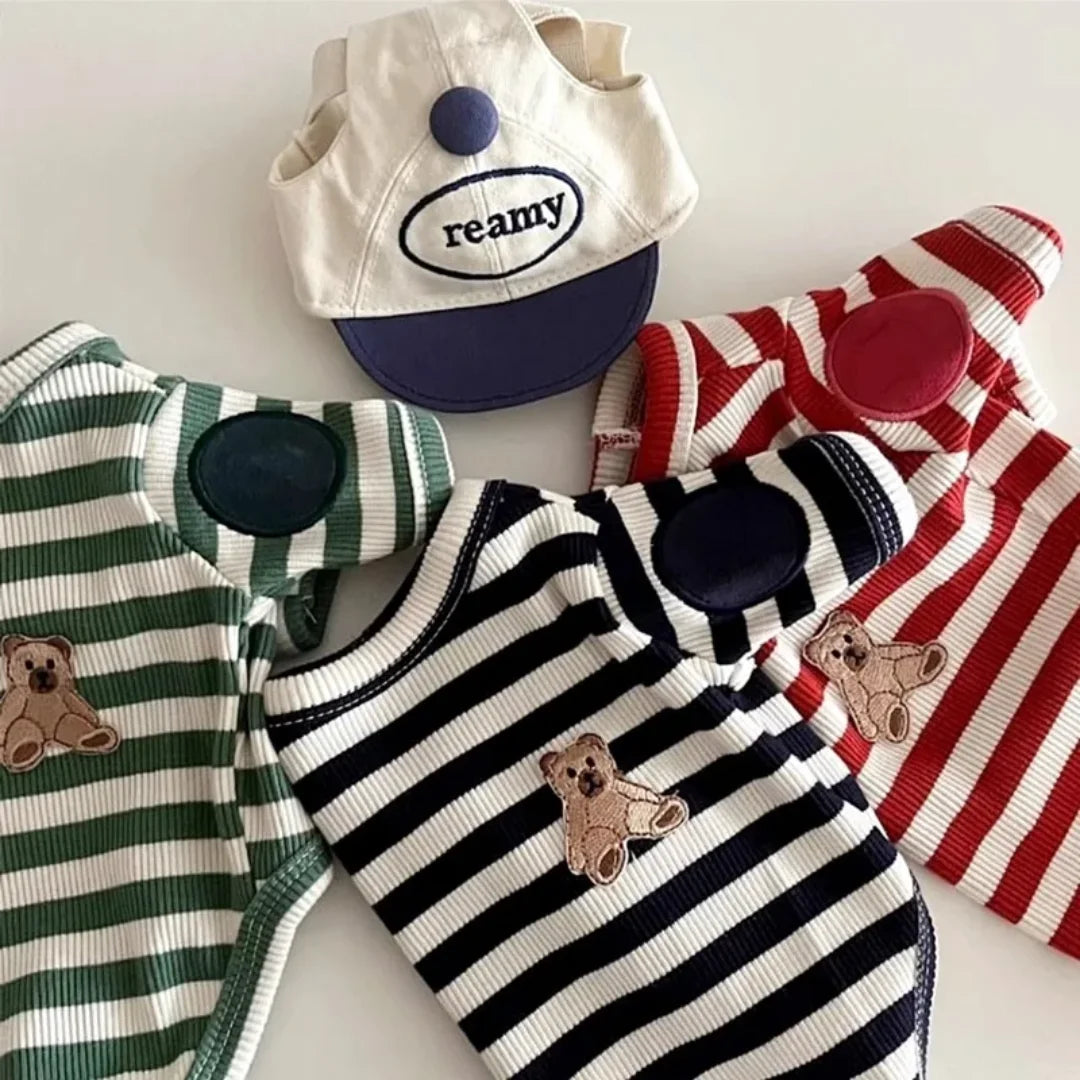 Summer Striped Dog T-Shirt | Cute & Soft Pullover for Small Dogs