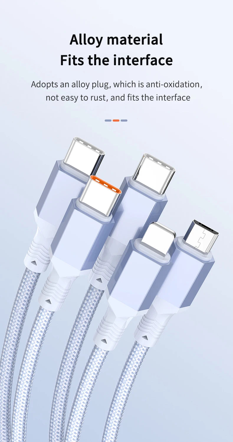 5-in-1 Multi USB Charging Cable | Fast Charger Cord Connector