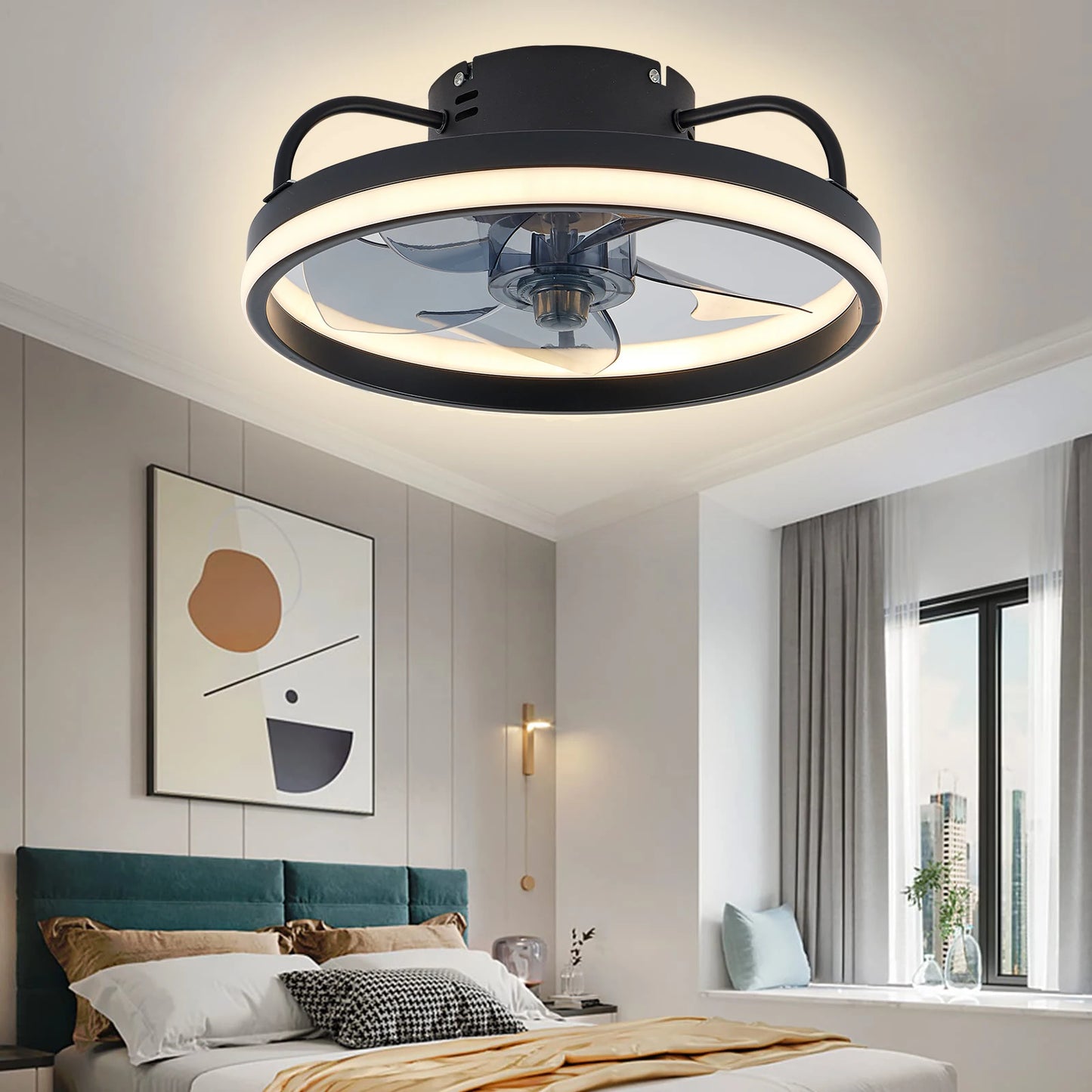 Smart Ceiling Fan with LED Light | Modern Remote-Controlled Design