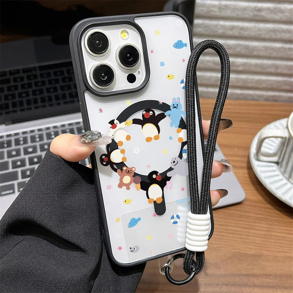 Funda de teléfono de lujo pintada de panda | Cubierta protectora a prueba de golpes
