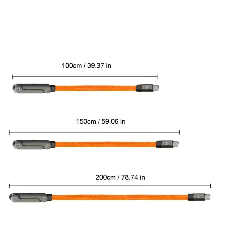 240W Quick Charge Type-C Elbow Cables with Invisible Kickstand