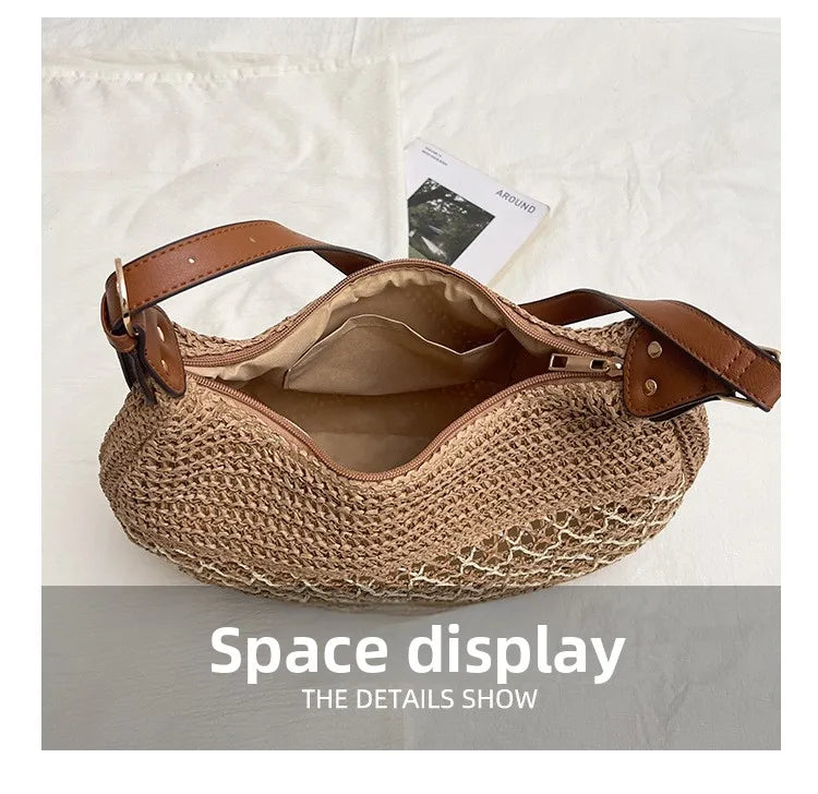 Bolso de Hombro Bohemio Tejido | Bolso de Playa de Gran Capacidad