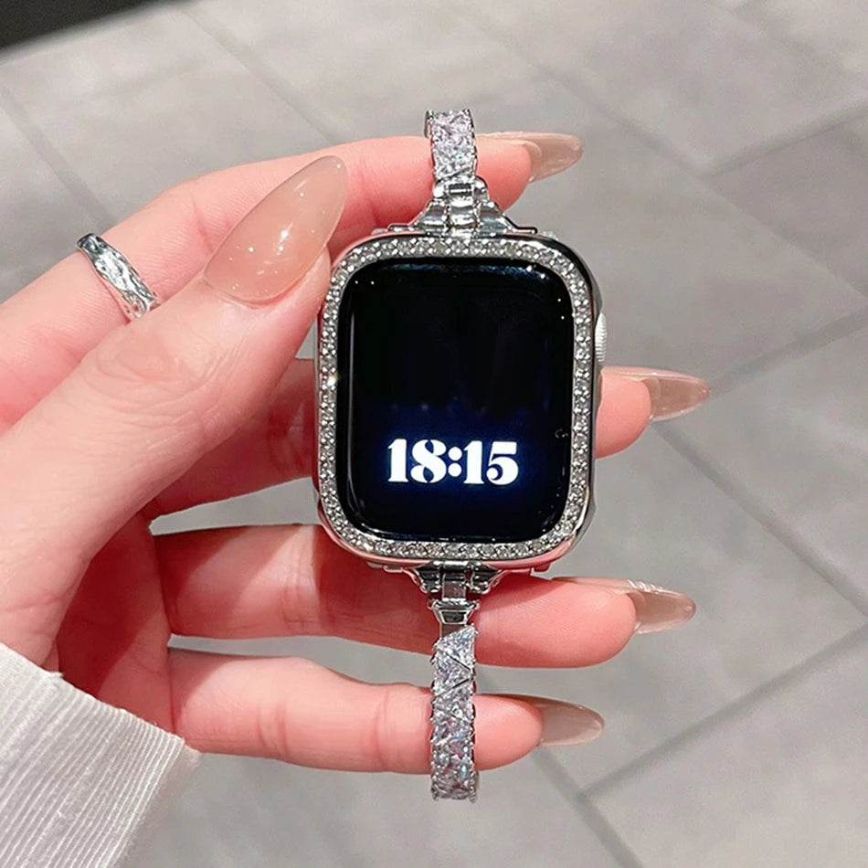 Luxury Zircon Diamond Bangle Strap for Apple Watch Series 10-11
