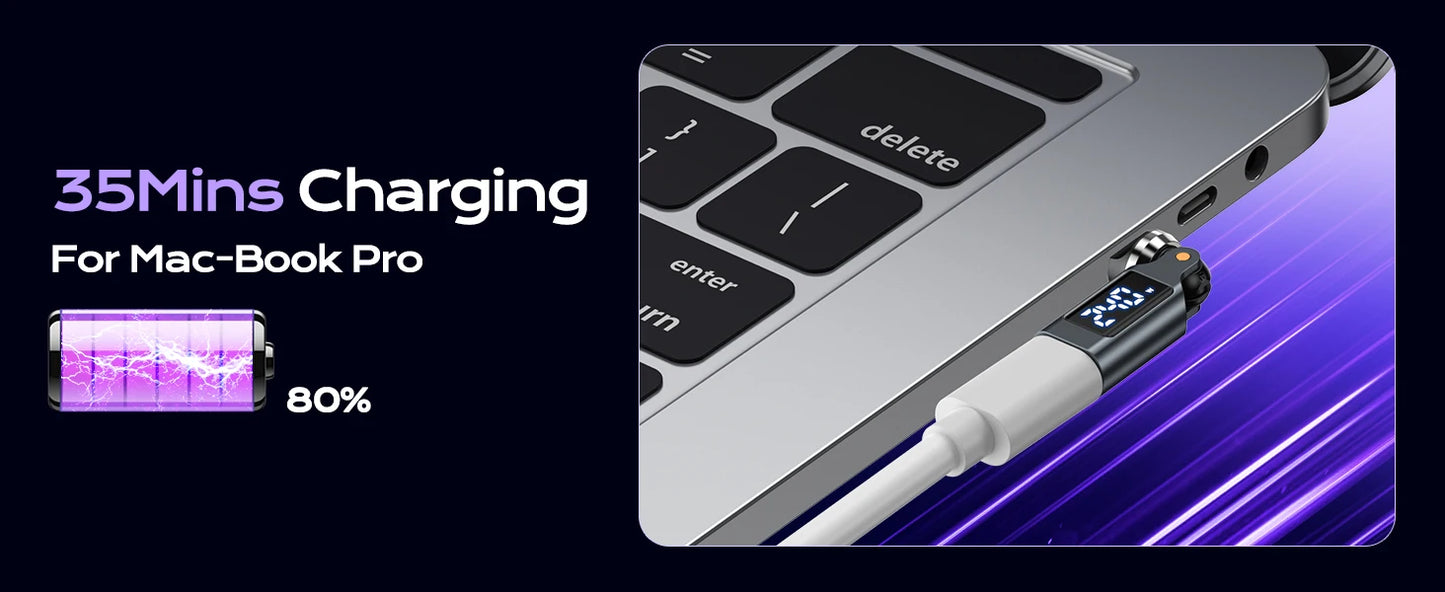 USB C OTG Adapter with Digital Display | Fast 5A Charging Converter