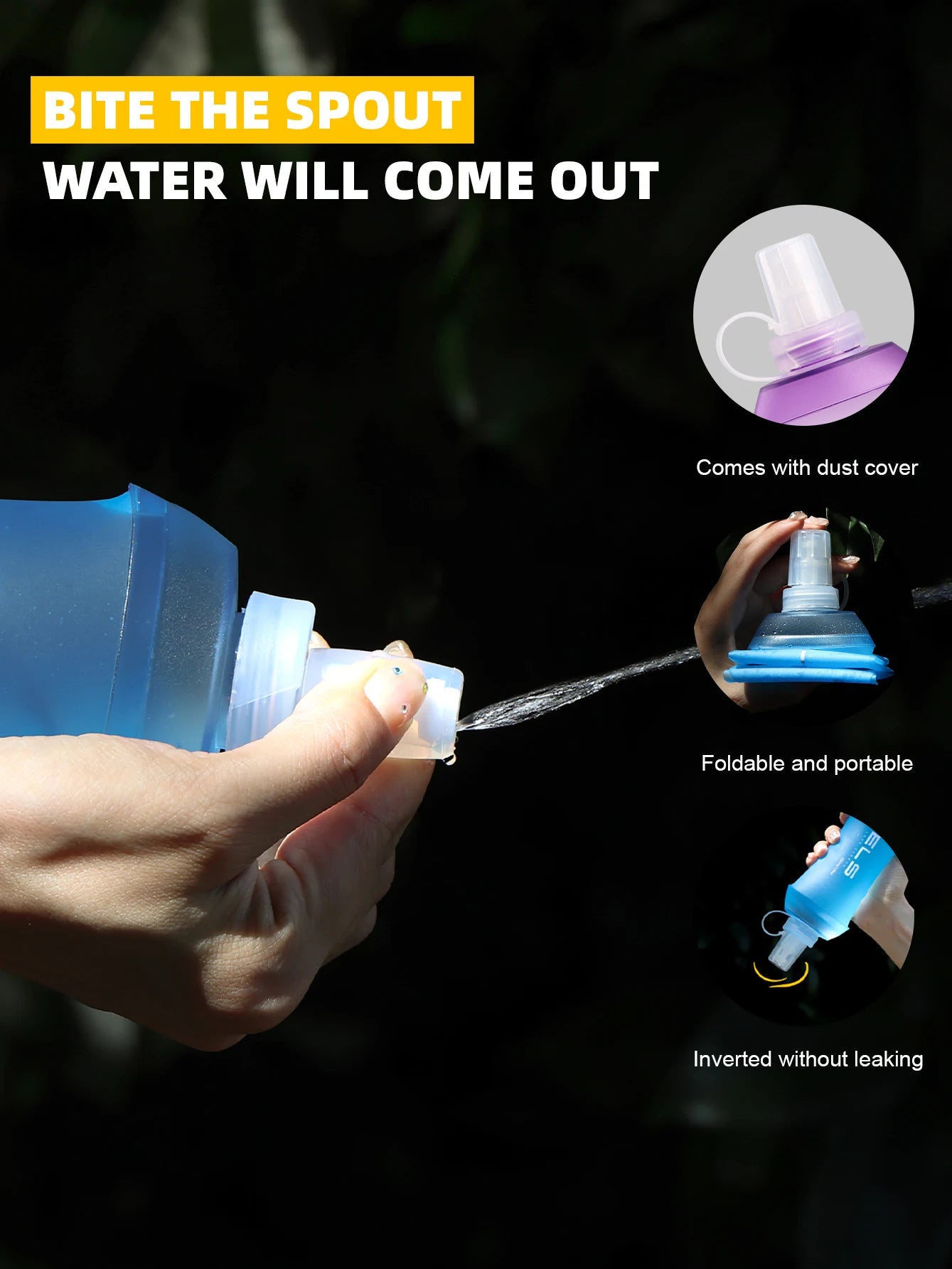 Soft Folding Water Bottle for Camping & Running | BPA Free Flask