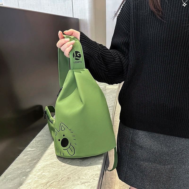 Cartoon Chest Sling Bag for Women | Versatile Crossbody Daypack