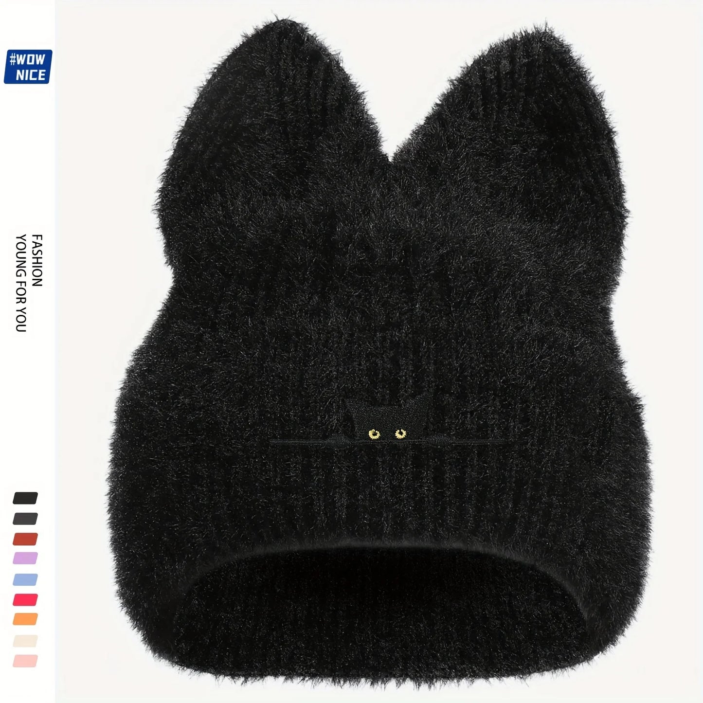 Cat Ears Knitted Hat | Warm Woolen Beanie for Cute Winter Style